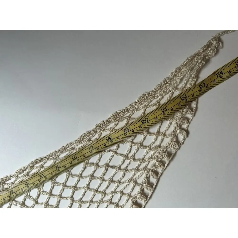 Handmade Crochet Hair Snood | Vintage Boho Hair Net | Cream Crochet Head Cover